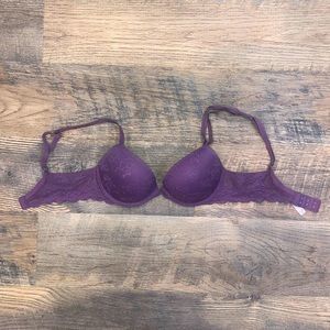 Victoria’s Secret Biofit Demi Uplift Bra 32C Purple And Lace